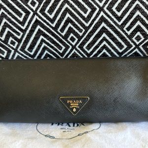 Prada Saffiano Black Clutch (used)